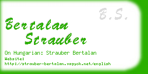 bertalan strauber business card